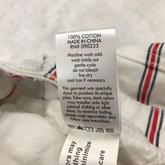 PacSun Women's 26 Pinstripe Mom Shorts White Denim Nautical Preppy Fisherman - Picture 6 of 9